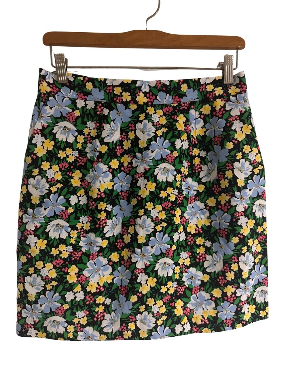 Maje Floral Mini Skirt SZ 40 EU/L US High Rise Linen Blend Feminine Luxury NWT